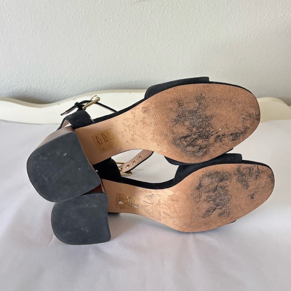 J. Crew Penny Ankle Strap Black Suede Open Toe Block Heeled Sandals Size 7.5 - Picture 11 of 11